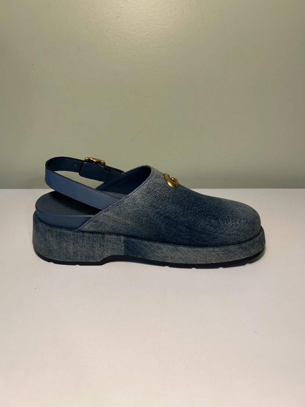 Coach Women's Sculpted C Platform Clog In Loved Denim - Picture 6 of 15